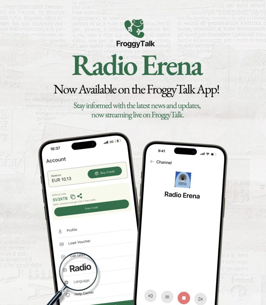 Screenshot Interface of Radio Erena on FroggyTalk Calling App